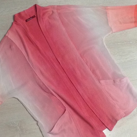 Barbara Lesser peach pink ombré cardigan - Picture 6 of 8